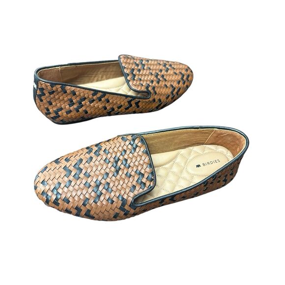 Birdies Women's Starling Woven Flats Cognac Basket Weave Sz 8.5 - Picture 2 of 8